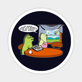 Funny Cute Kawaii Dinosaur Couple Apocalypse Extinction Funny Cartoon Magnet